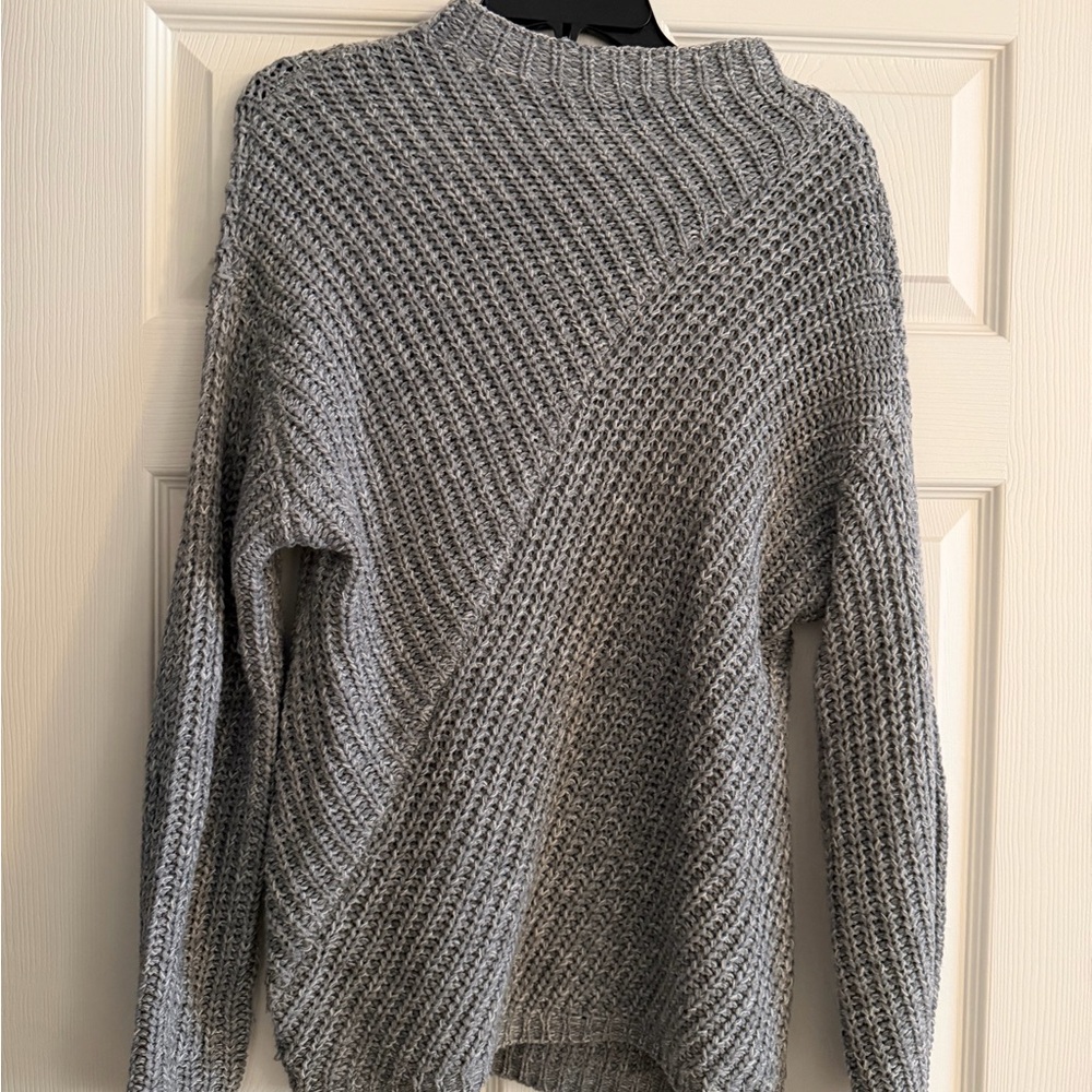William Rast Textured Gray Women's Turtleneck Sweater